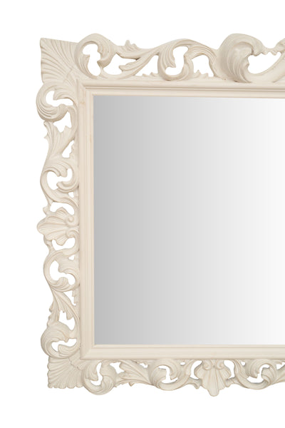 Biscottini SPECCHIERA DA PARETE IN LEGNO FINITURA BIANCA ANTICATA MADE IN ITALY realizzata