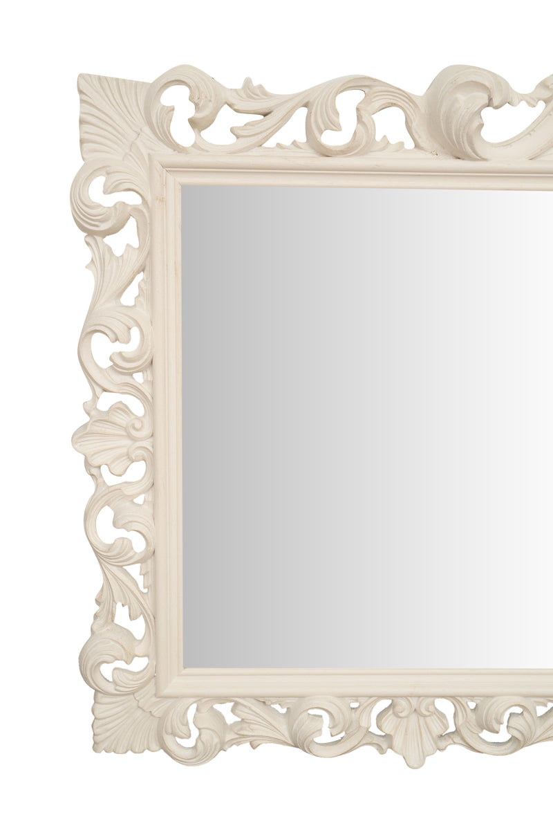 Biscottini SPECCHIERA DA PARETE IN LEGNO FINITURA BIANCA ANTICATA MADE IN ITALY realizzata