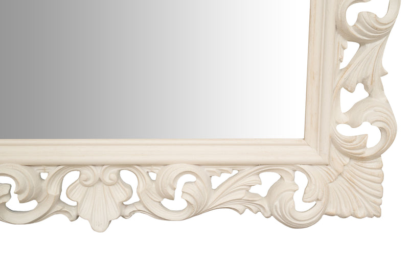 Biscottini SPECCHIERA DA PARETE IN LEGNO FINITURA BIANCA ANTICATA MADE IN ITALY realizzata