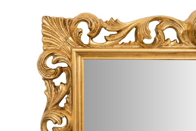 Biscottini SPECCHIERA DA PARETE IN LEGNO FINITURA FOGLIA ORO ANTICATO MADE IN ITALY