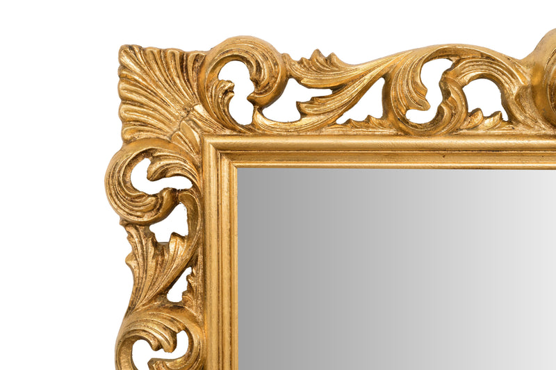 Biscottini SPECCHIERA DA PARETE IN LEGNO FINITURA FOGLIA ORO ANTICATO MADE IN ITALY