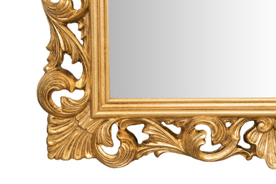 Biscottini SPECCHIERA DA PARETE IN LEGNO FINITURA FOGLIA ORO ANTICATO MADE IN ITALY