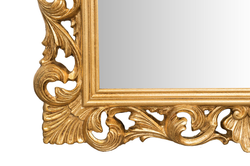 Biscottini SPECCHIERA DA PARETE IN LEGNO FINITURA FOGLIA ORO ANTICATO MADE IN ITALY