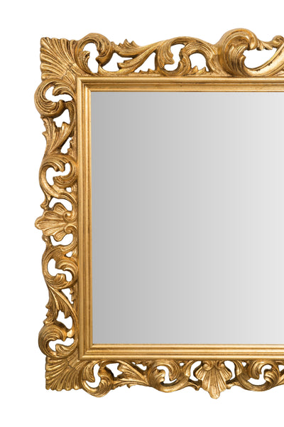 Biscottini SPECCHIERA DA PARETE IN LEGNO FINITURA FOGLIA ORO ANTICATO MADE IN ITALY