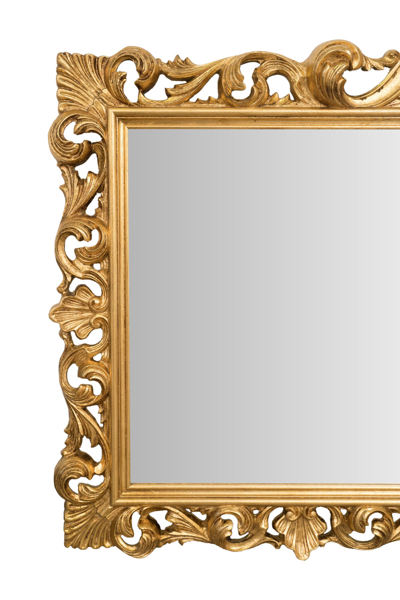 Biscottini SPECCHIERA DA PARETE IN LEGNO FINITURA FOGLIA ORO ANTICATO MADE IN ITALY