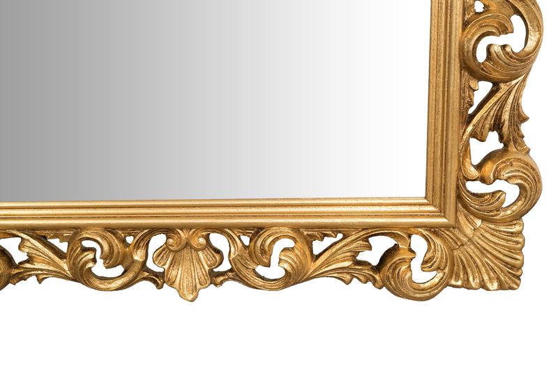 Biscottini SPECCHIERA DA PARETE IN LEGNO FINITURA FOGLIA ORO ANTICATO MADE IN ITALY