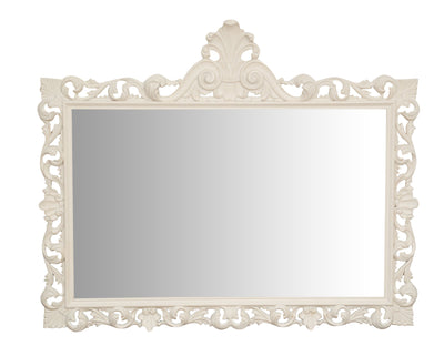 Biscottini SPECCHIERA DA PARETE IN LEGNO FINITURA BIANCA ANTICATA MADE IN ITALY realizzata