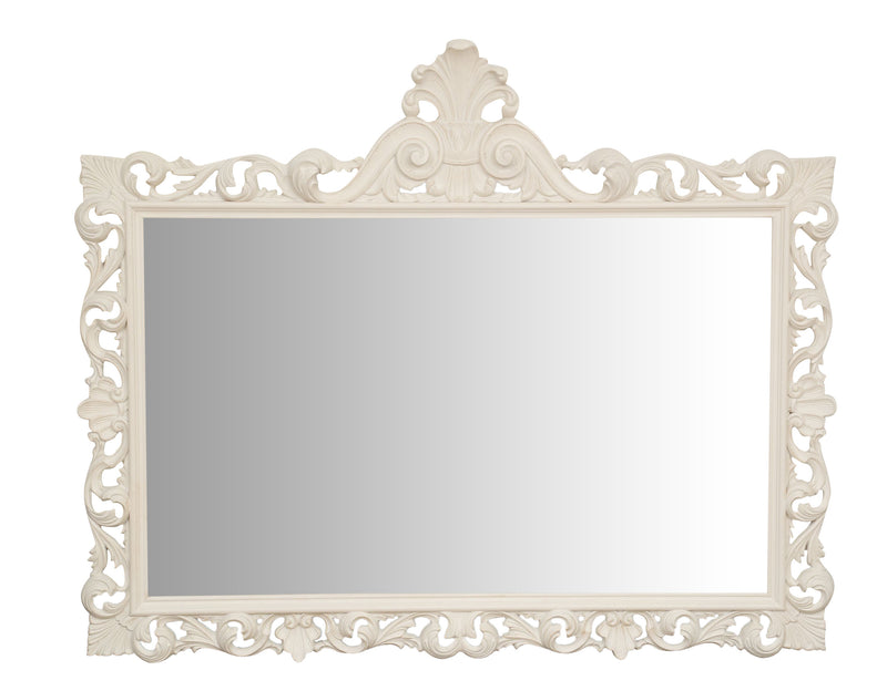 Biscottini SPECCHIERA DA PARETE IN LEGNO FINITURA BIANCA ANTICATA MADE IN ITALY realizzata