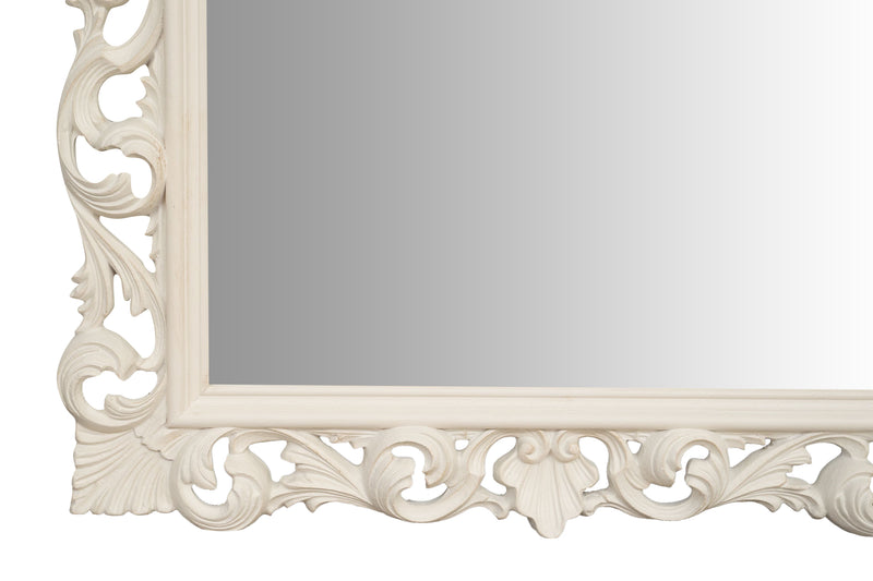 Biscottini SPECCHIERA DA PARETE IN LEGNO FINITURA BIANCA ANTICATA MADE IN ITALY realizzata