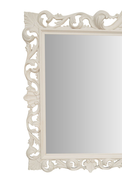 Biscottini SPECCHIERA DA PARETE IN LEGNO FINITURA BIANCA ANTICATA MADE IN ITALY realizzata