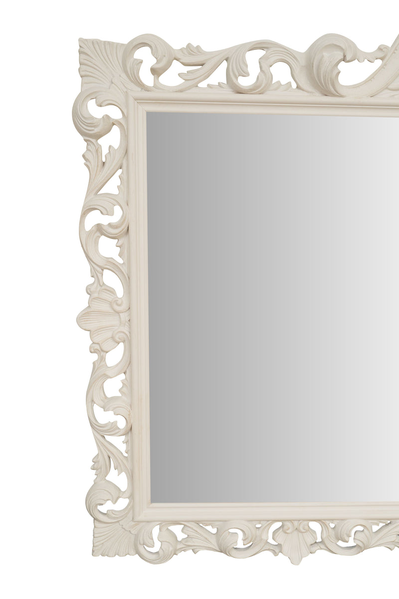 Biscottini SPECCHIERA DA PARETE IN LEGNO FINITURA BIANCA ANTICATA MADE IN ITALY realizzata