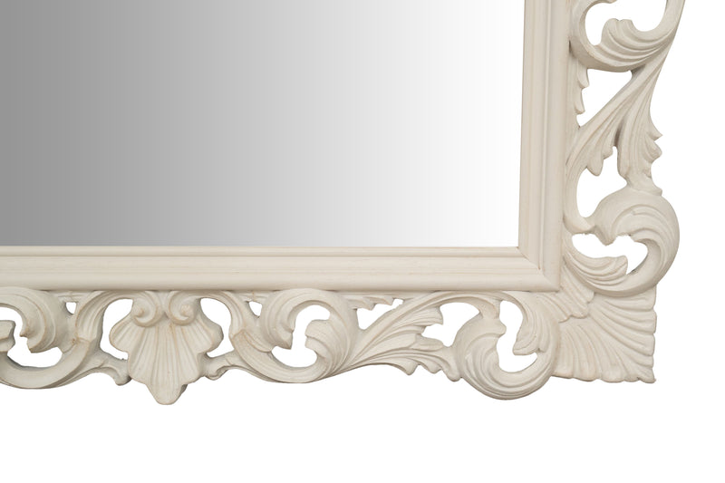 Biscottini SPECCHIERA DA PARETE IN LEGNO FINITURA BIANCA ANTICATA MADE IN ITALY realizzata