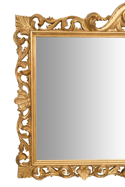 Biscottini SPECCHIERA DA PARETE IN LEGNO FINITURA FOGLIA ORO ANTICATO MADE IN ITALY