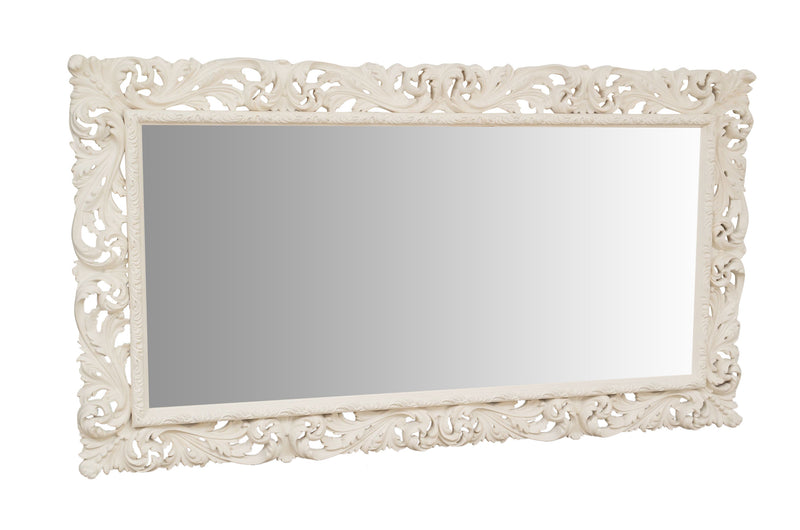 Biscottini SPECCHIERA DA PARETE IN LEGNO FINITURA BIANCA ANTICATA MADE IN ITALY realizzata