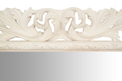 Biscottini SPECCHIERA DA PARETE IN LEGNO FINITURA BIANCA ANTICATA MADE IN ITALY realizzata