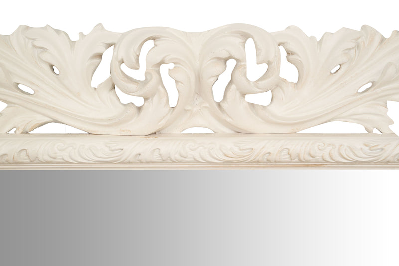 Biscottini SPECCHIERA DA PARETE IN LEGNO FINITURA BIANCA ANTICATA MADE IN ITALY realizzata