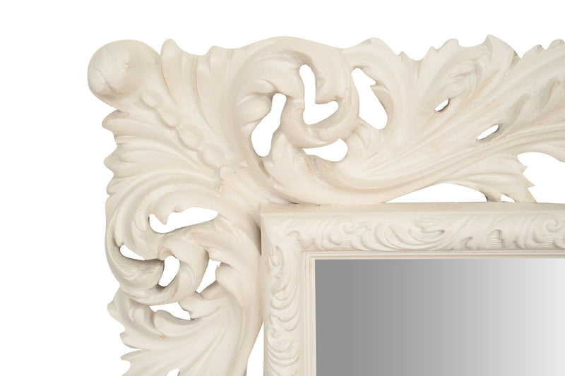 Biscottini SPECCHIERA DA PARETE IN LEGNO FINITURA BIANCA ANTICATA MADE IN ITALY realizzata