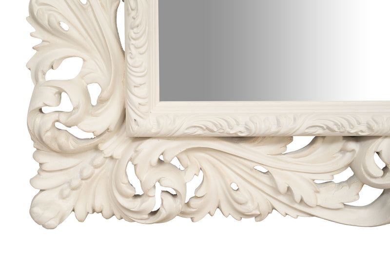 Biscottini SPECCHIERA DA PARETE IN LEGNO FINITURA BIANCA ANTICATA MADE IN ITALY realizzata