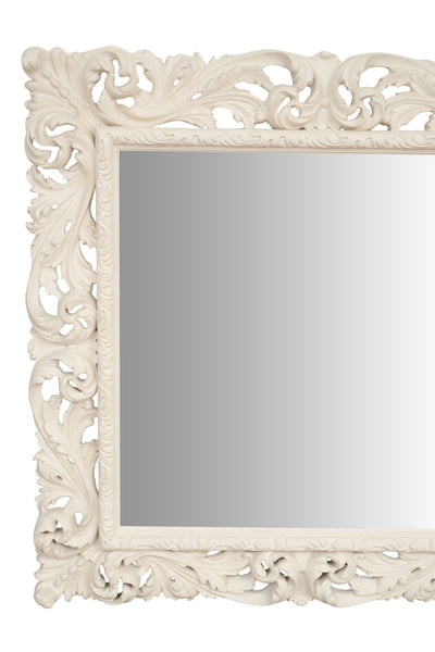 Biscottini SPECCHIERA DA PARETE IN LEGNO FINITURA BIANCA ANTICATA MADE IN ITALY realizzata