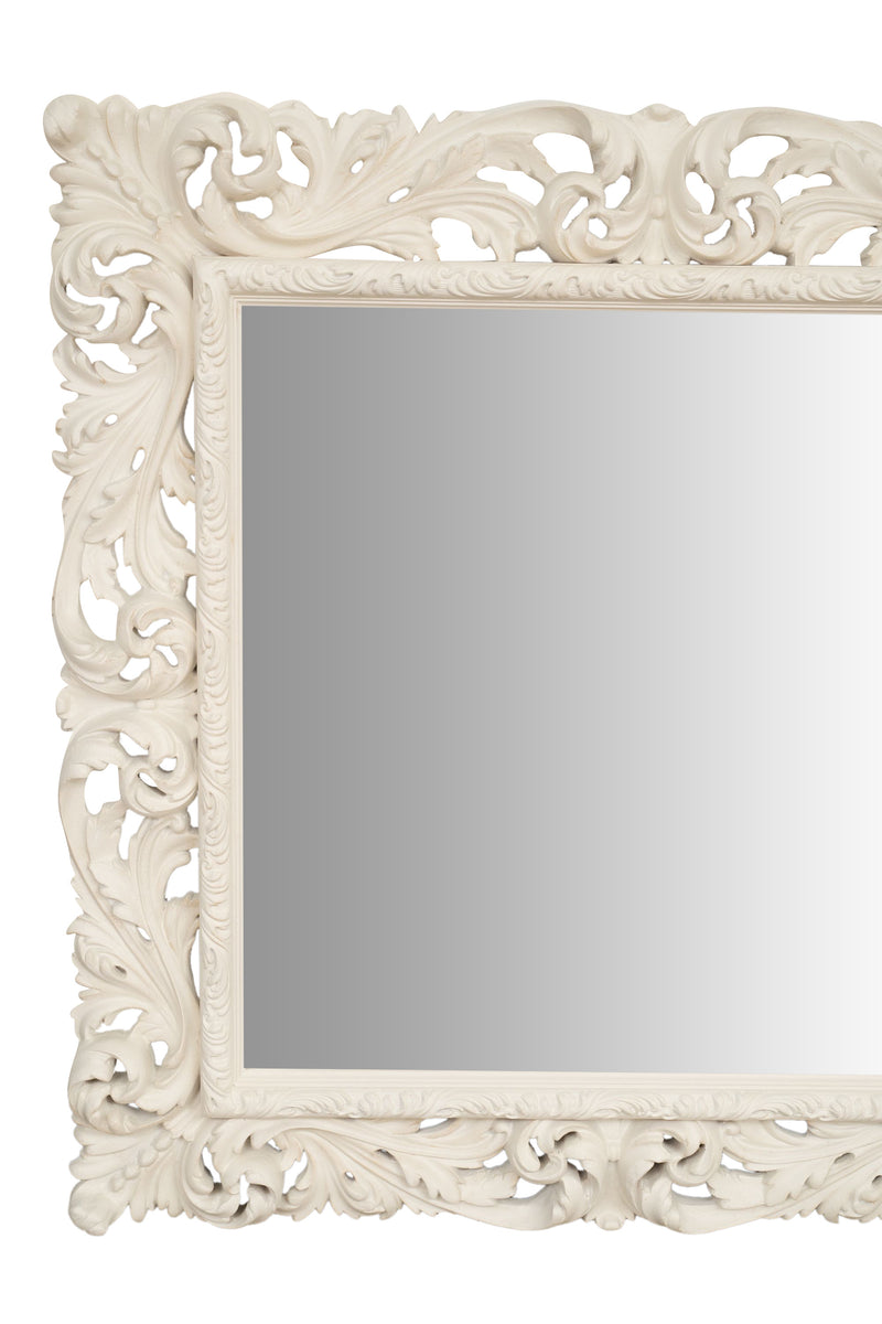 Biscottini SPECCHIERA DA PARETE IN LEGNO FINITURA BIANCA ANTICATA MADE IN ITALY realizzata