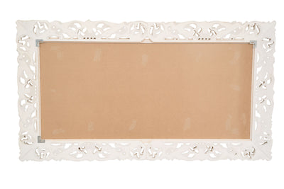 Biscottini SPECCHIERA DA PARETE IN LEGNO FINITURA BIANCA ANTICATA MADE IN ITALY realizzata