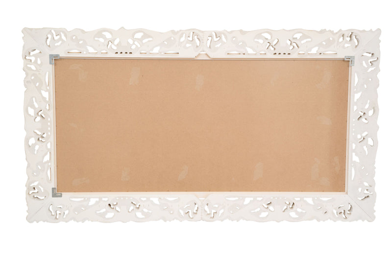 Biscottini SPECCHIERA DA PARETE IN LEGNO FINITURA BIANCA ANTICATA MADE IN ITALY realizzata