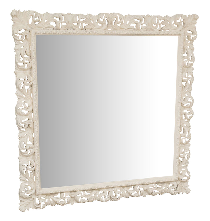 Biscottini SPECCHIERA DA PARETE IN LEGNO FINITURA BIANCA ANTICATA MADE IN ITALY realizzata