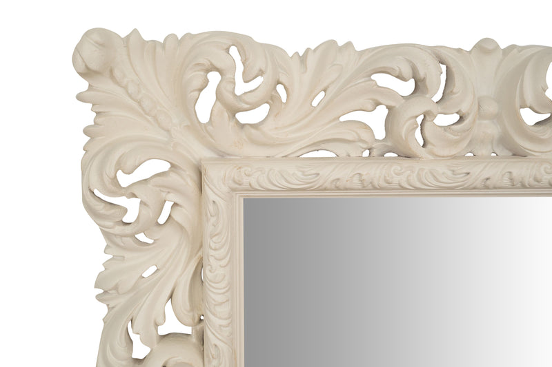 Biscottini SPECCHIERA DA PARETE IN LEGNO FINITURA BIANCA ANTICATA MADE IN ITALY realizzata