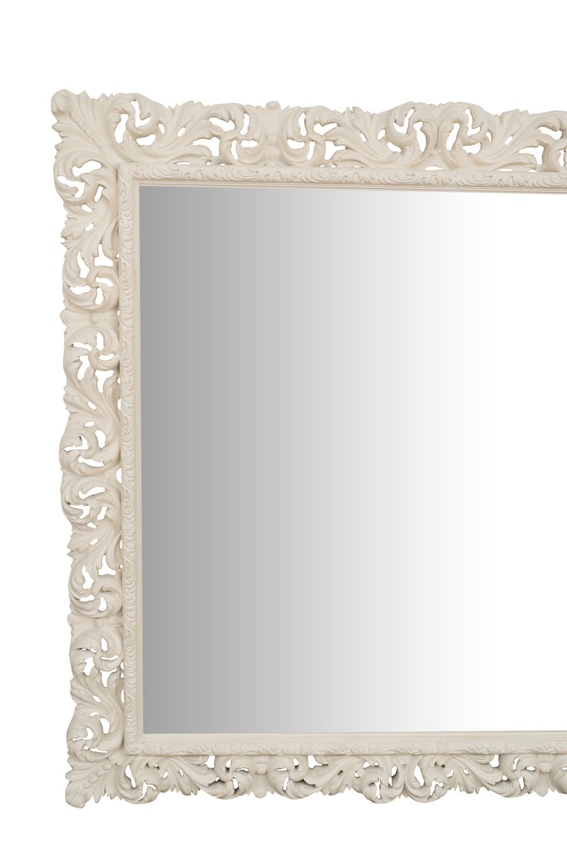 Biscottini SPECCHIERA DA PARETE IN LEGNO FINITURA BIANCA ANTICATA MADE IN ITALY realizzata