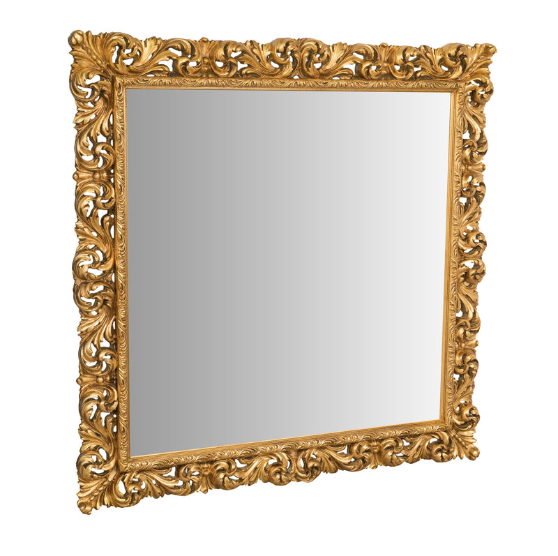 Biscottini SPECCHIERA DA PARETE IN LEGNO FINITURA FOGLIA ORO ANTICATO MADE IN ITALY