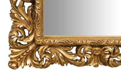 Biscottini SPECCHIERA DA PARETE IN LEGNO FINITURA FOGLIA ORO ANTICATO MADE IN ITALY