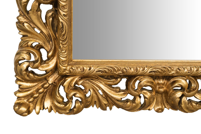 Biscottini SPECCHIERA DA PARETE IN LEGNO FINITURA FOGLIA ORO ANTICATO MADE IN ITALY