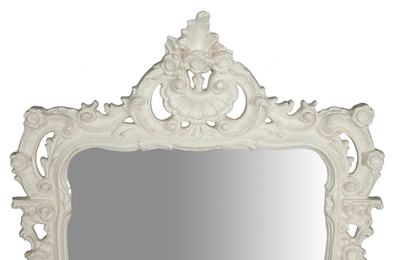 Biscottini SPECCHIERA DA PARETE IN LEGNO FINITURA BIANCA ANTICATA MADE IN ITALY realizzata