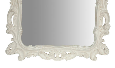 Biscottini SPECCHIERA DA PARETE IN LEGNO FINITURA BIANCA ANTICATA MADE IN ITALY realizzata