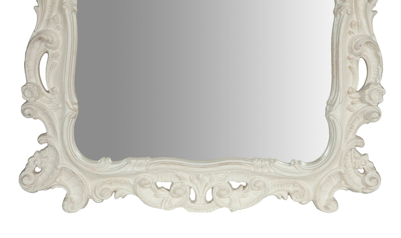 Biscottini SPECCHIERA DA PARETE IN LEGNO FINITURA BIANCA ANTICATA MADE IN ITALY realizzata