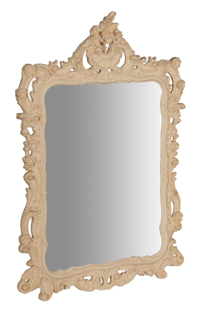 Biscottini SPECCHIERA DA PARETE IN LEGNO FINITURA GREZZA MADE IN ITALY realizzata Offerta