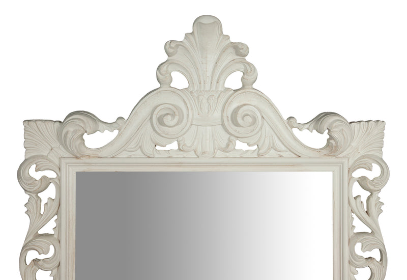 Biscottini SPECCHIERA DA PARETE IN LEGNO FINITURA BIANCA ANTICATA MADE IN ITALY realizzata