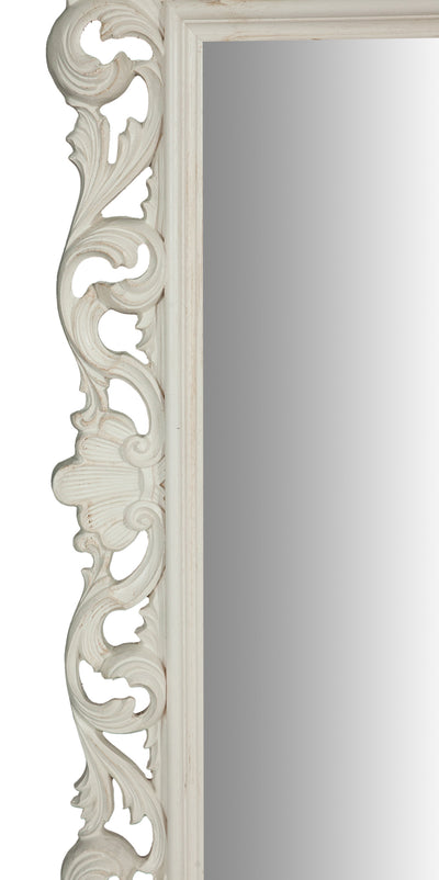 Biscottini SPECCHIERA DA PARETE IN LEGNO FINITURA BIANCA ANTICATA MADE IN ITALY realizzata