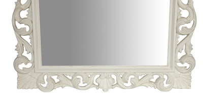 Biscottini SPECCHIERA DA PARETE IN LEGNO FINITURA BIANCA ANTICATA MADE IN ITALY realizzata