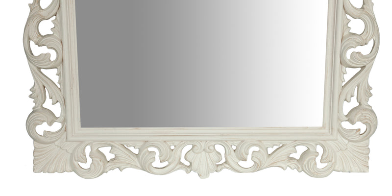 Biscottini SPECCHIERA DA PARETE IN LEGNO FINITURA BIANCA ANTICATA MADE IN ITALY realizzata