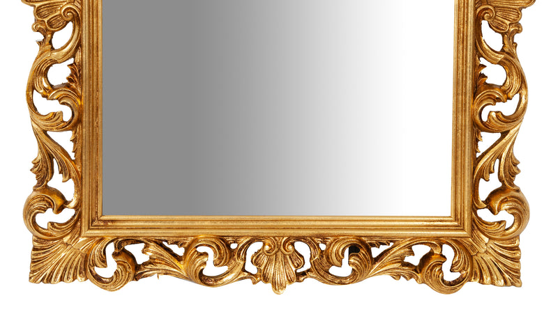 Biscottini SPECCHIERA DA PARETE IN LEGNO FINITURA FOGLIA ORO ANTICATO MADE IN ITALY