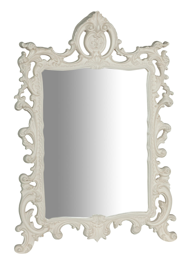 Biscottini SPECCHIERA DA PARETE IN LEGNO FINITURA BIANCA ANTICATA MADE IN ITALY realizzata