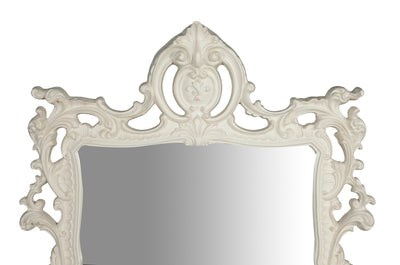 Biscottini SPECCHIERA DA PARETE IN LEGNO FINITURA BIANCA ANTICATA MADE IN ITALY realizzata