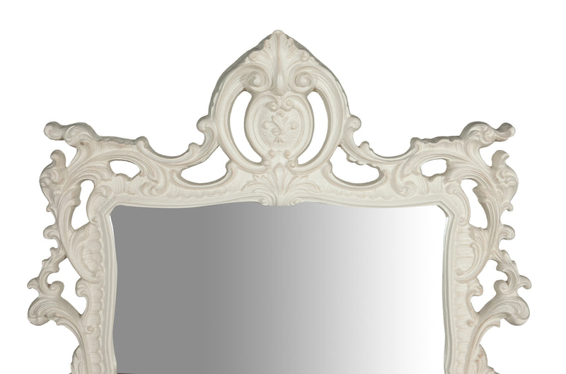 Biscottini SPECCHIERA DA PARETE IN LEGNO FINITURA BIANCA ANTICATA MADE IN ITALY realizzata