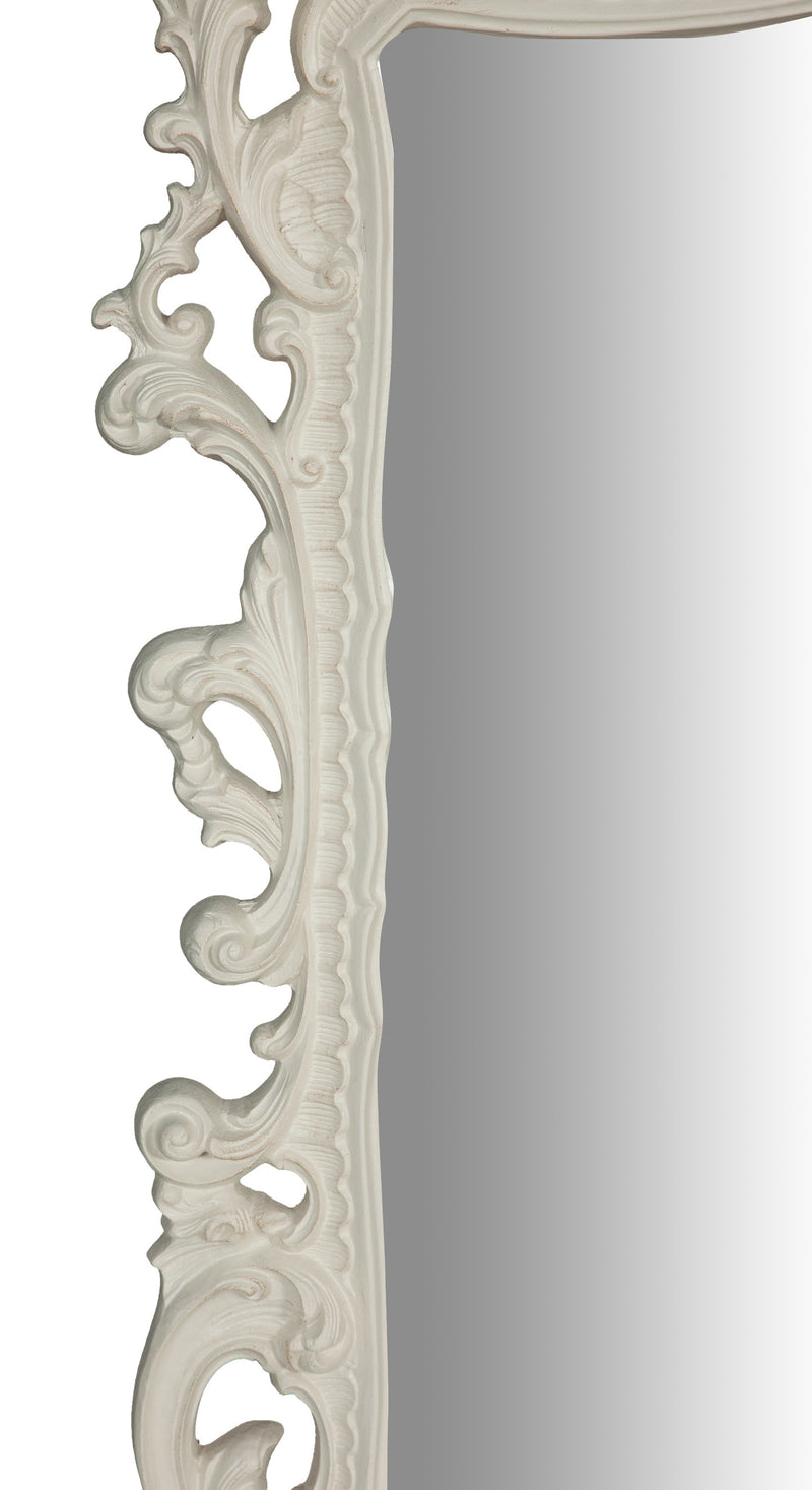 Biscottini SPECCHIERA DA PARETE IN LEGNO FINITURA BIANCA ANTICATA MADE IN ITALY realizzata