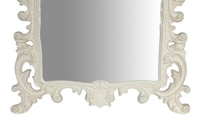 Biscottini SPECCHIERA DA PARETE IN LEGNO FINITURA BIANCA ANTICATA MADE IN ITALY realizzata