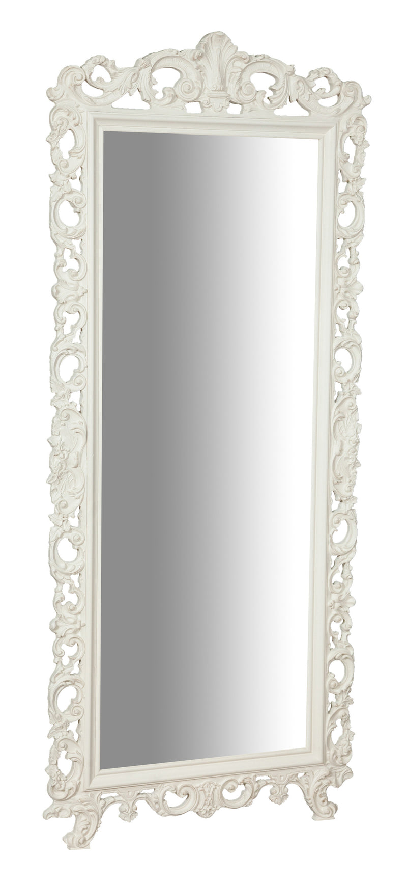 Biscottini SPECCHIERA DA PARETE IN LEGNO FINITURA BIANCA ANTICATA MADE IN ITALY realizzata