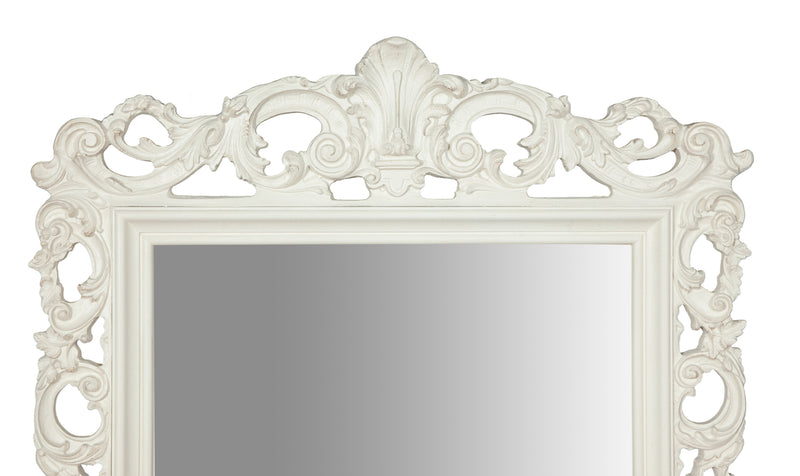 Biscottini SPECCHIERA DA PARETE IN LEGNO FINITURA BIANCA ANTICATA MADE IN ITALY realizzata