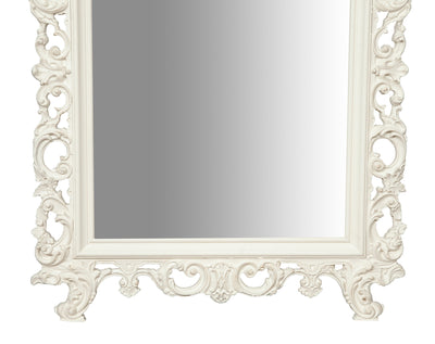 Biscottini SPECCHIERA DA PARETE IN LEGNO FINITURA BIANCA ANTICATA MADE IN ITALY realizzata