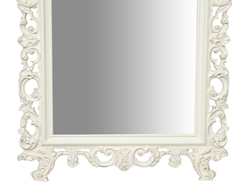 Biscottini SPECCHIERA DA PARETE IN LEGNO FINITURA BIANCA ANTICATA MADE IN ITALY realizzata